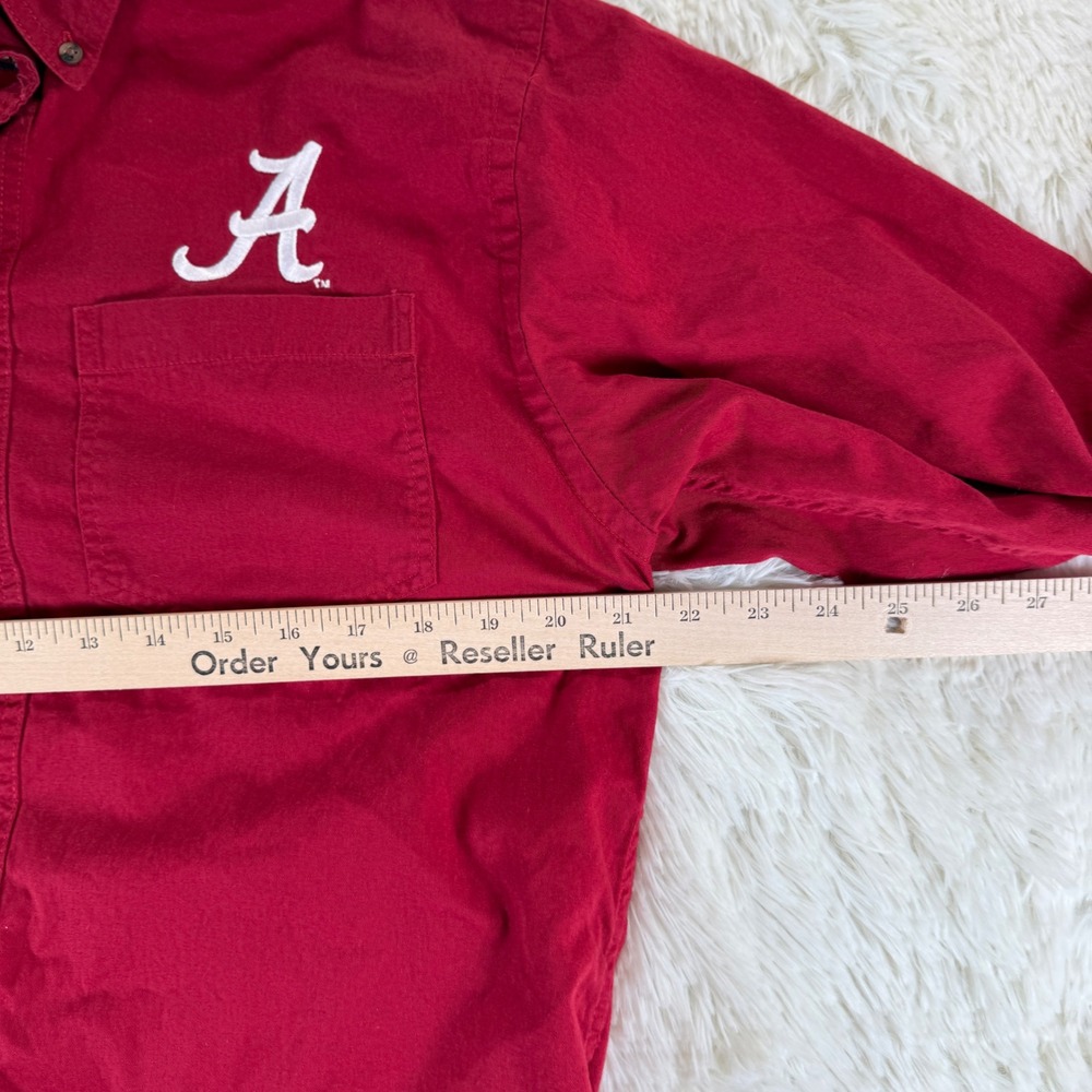 Vintage Pressbox Crimson Tide Alabama‎ Roll Tide Button Up Shirt Men's Large Red - Picture 5 of 11